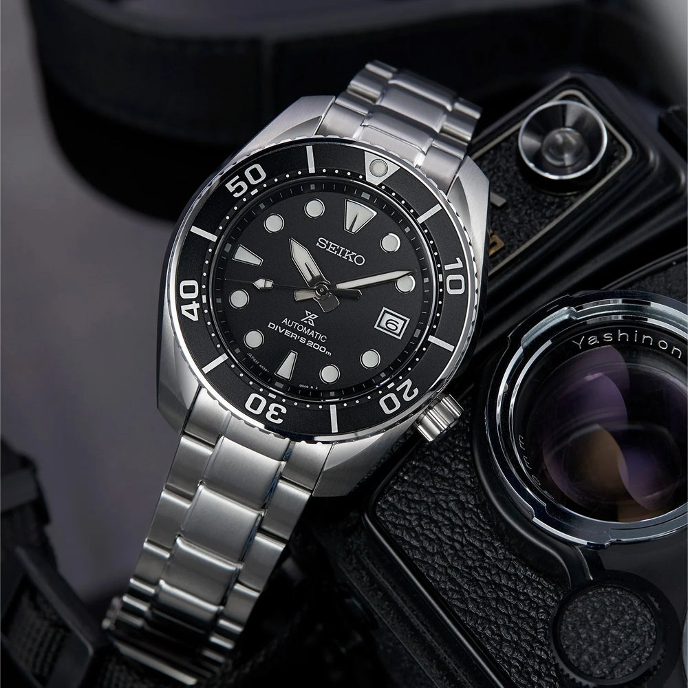 Seiko Men's Silver Stainless Steel, Black Dial | Spb101j1 by i-watch