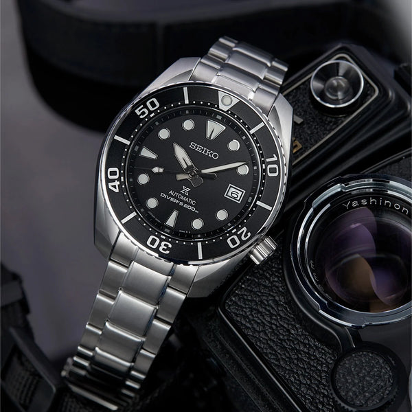 Seiko Men's Silver Stainless Steel, Black Dial | Spb101j1 by i-watch
