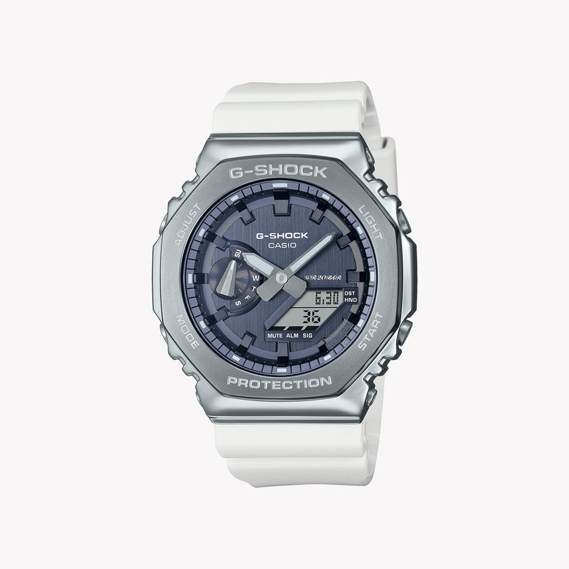 Casio G-Shock Men's Silver Resin & Stainless Steel, White | Gm-2100ws-7aer by i-watch