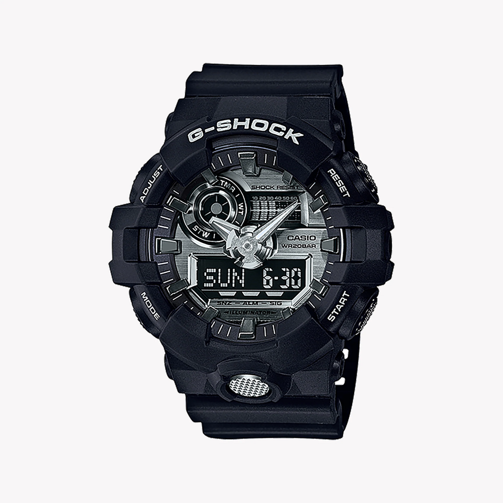 Casio G-Shock Ga-710-1a Bold Adventure - Men's Sporty Resilient Black Watch With Led Light And 200m Water Resistance by i-watch