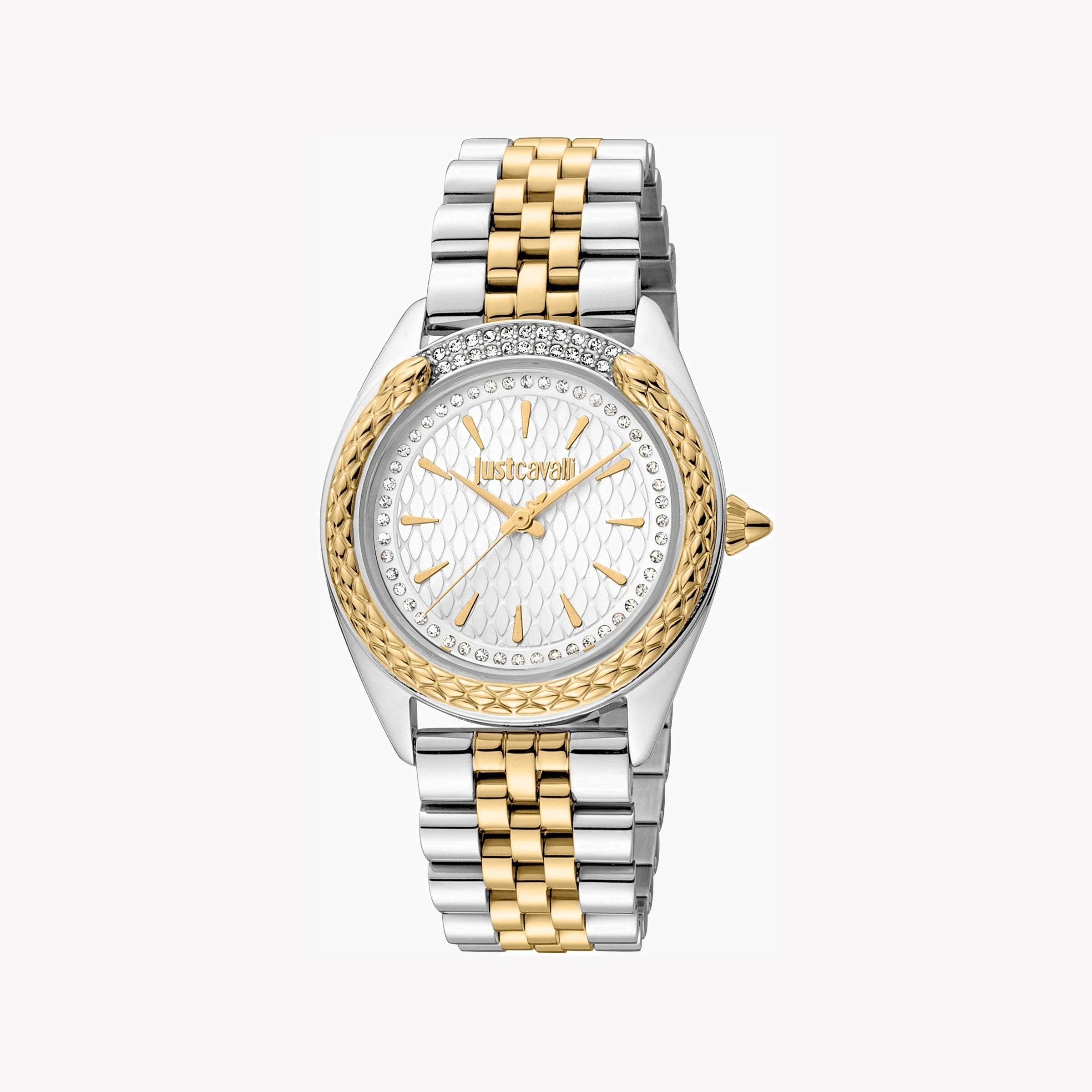 JUST CAVALLI Women's Watch with Silver & Gold Stainless Steel Case and Silver & Gold Stainless Steel Band