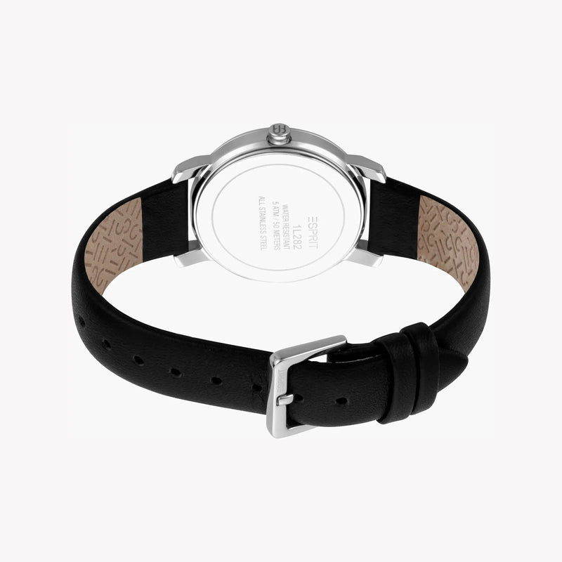 Esprit Women's Black Leather Watch, Black Dial | Es1l183m0015 by i-watch