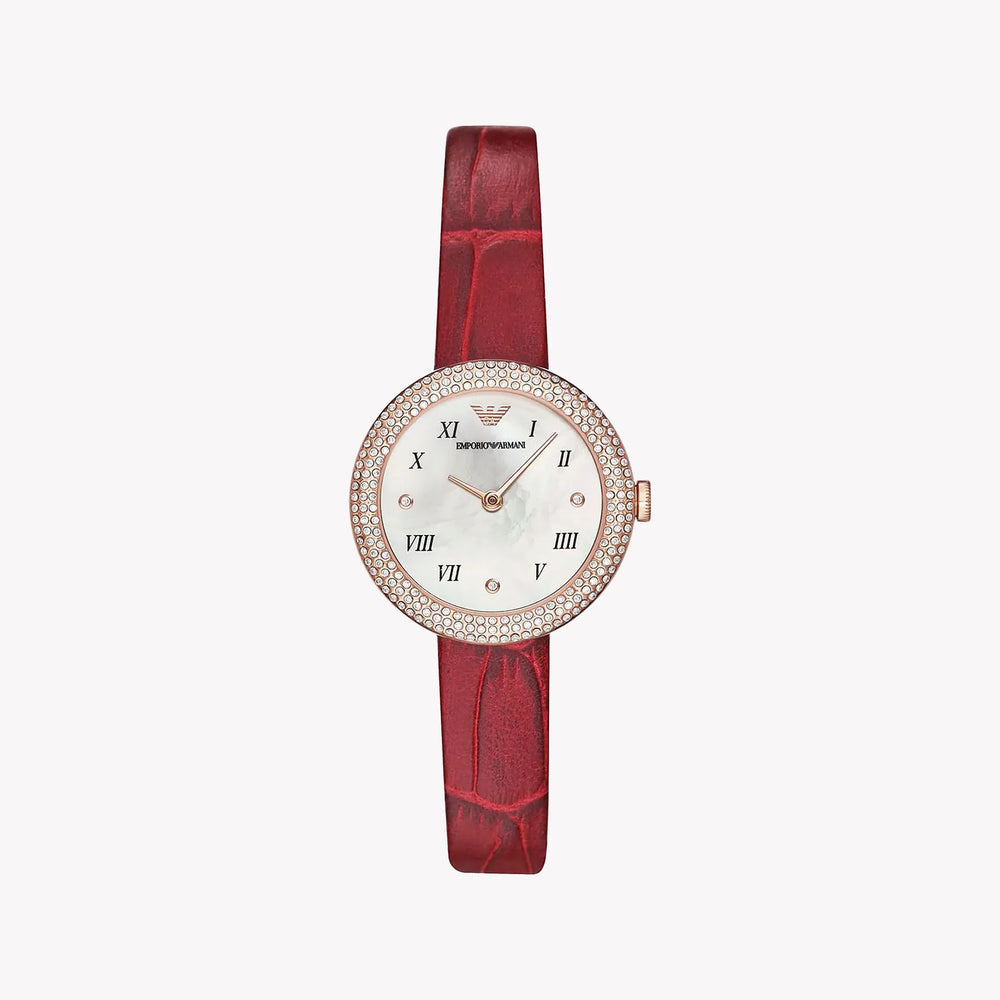 Emporio Armani Women's Rose Gold Watch, White Dial | Ar11357 by i-watch