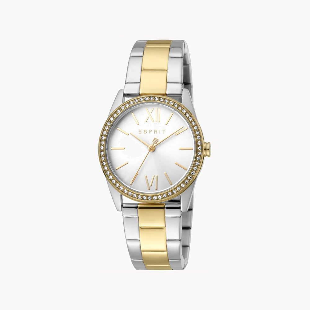 Esprit Women's Silver & Gold Stainless Steel Watch, Silver Dial | Es1l136m0055 by i-watch