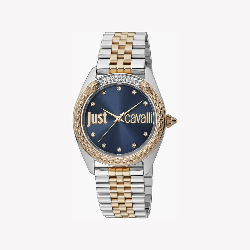 Just Cavalli Women's Silver & Rose Gold Watch, Blue Dial | Jc1l195m0125 by i-watch
