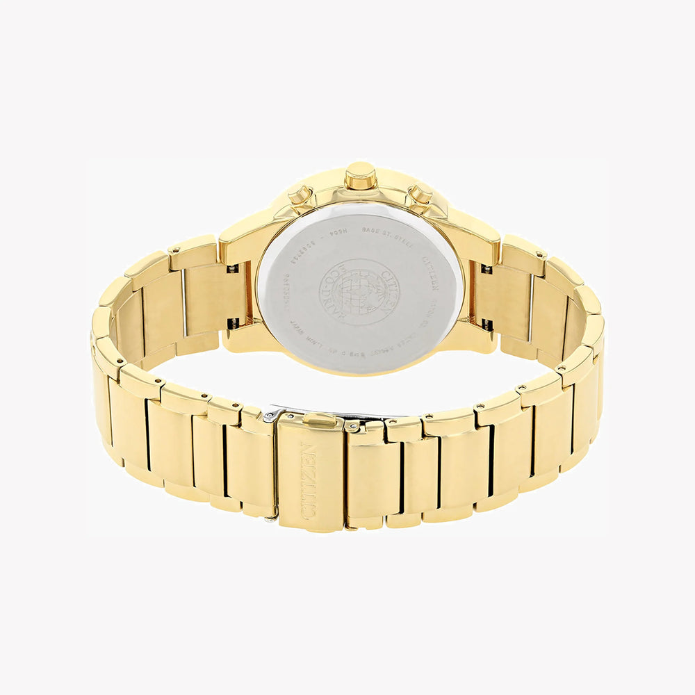 Bold Performance Men's Gold Stainless Steel Watch, Black Dial | At2242-55e by i-watch