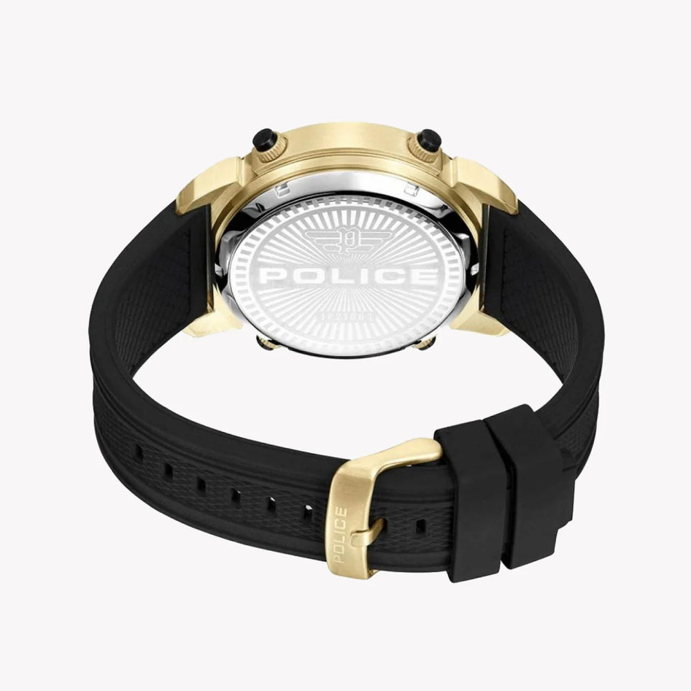 Police Men's Gold Watch, Black Rubber Band | Pewjp2228501 by i-watch