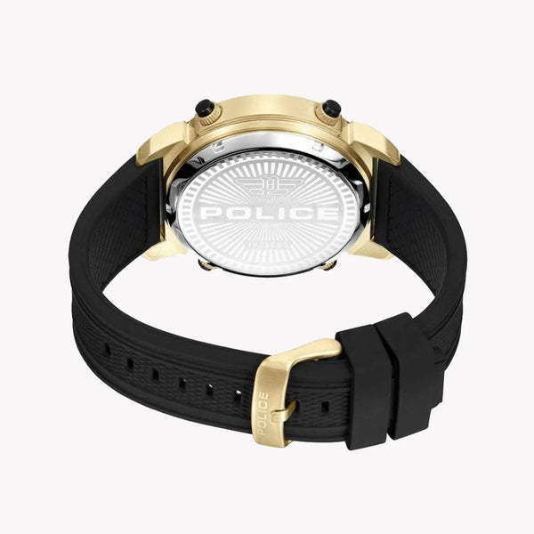 Police Men's Gold Watch, Black Rubber Band | Pewjp2228501 by i-watch