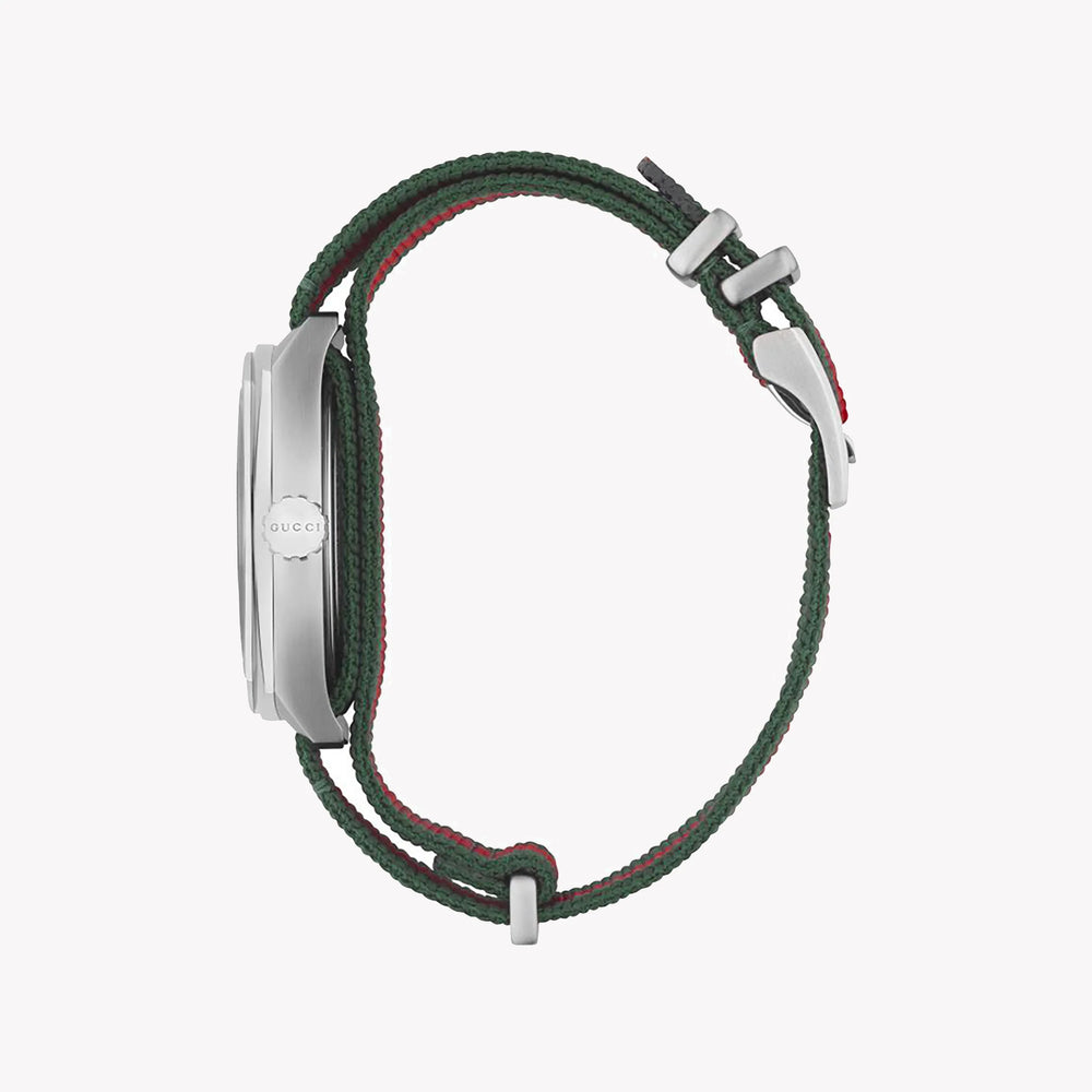 Gucci Men's Silver Watch, Black Dial | Ya142305 by i-watch