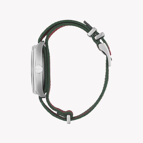 Gucci Men's Silver Watch, Black Dial | Ya142305 by i-watch