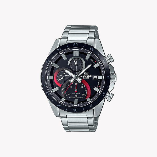 Edifice Men's Silver Watch, Black Dial | Efr-571db-1a1vuef by i-watch