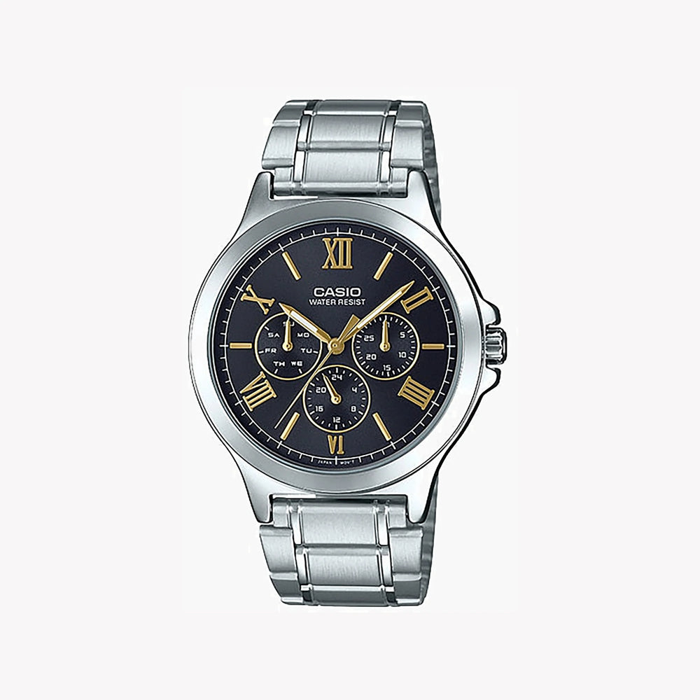Casio Men's Stainless Steel Watch, Black Dial | Mtp-V300d-1a by i-watch