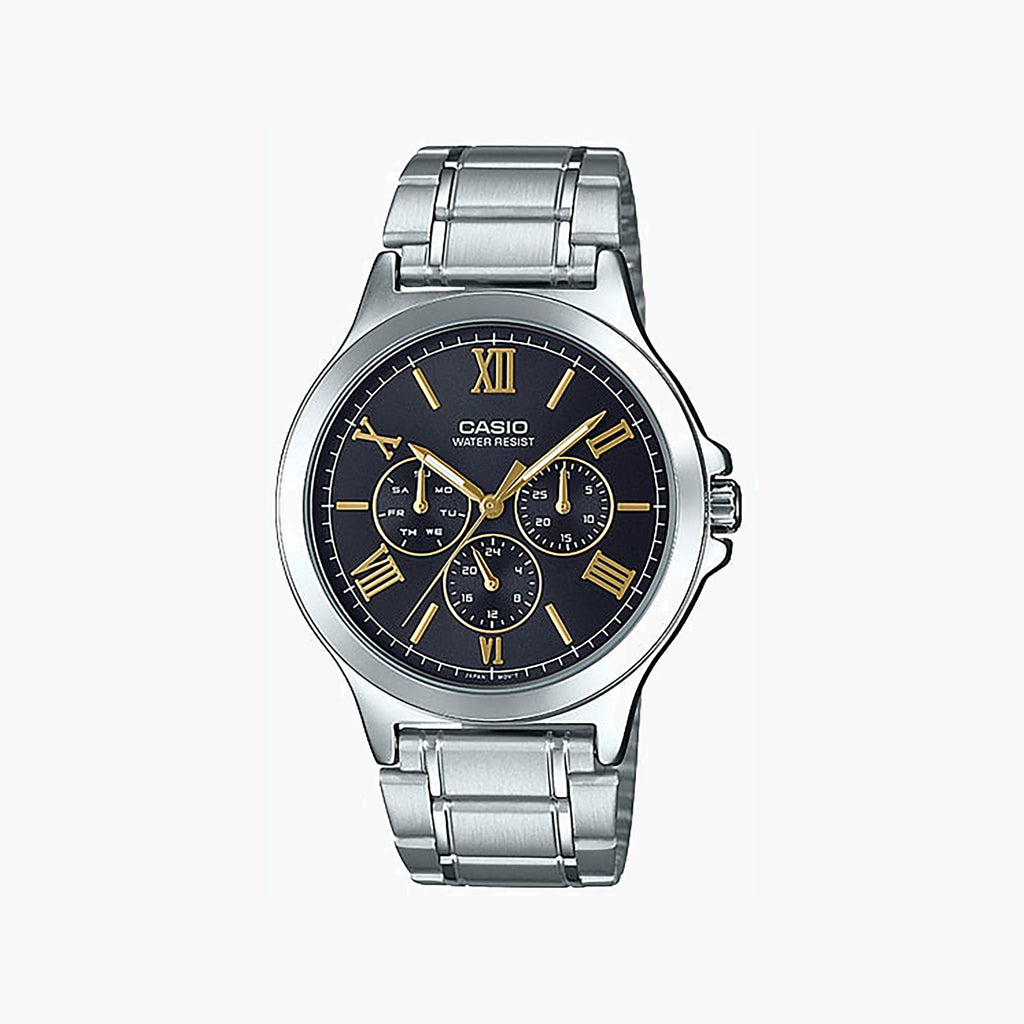 CASIO MTP-V300D-1A DYNAMIC STYLE - MEN'S STAINLESS STEEL TIMEPIECE WITH BLACK DIAL & SPORTY EDGE-i-Watch-4