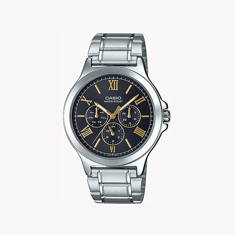 Casio Men's Stainless Steel Watch, Black Dial | Mtp-V300d-1a by i-watch
