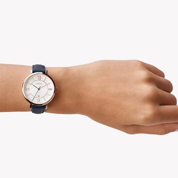 Fossil Women's Blue Leather Watch, Silver Dial | Es3843 by i-watch