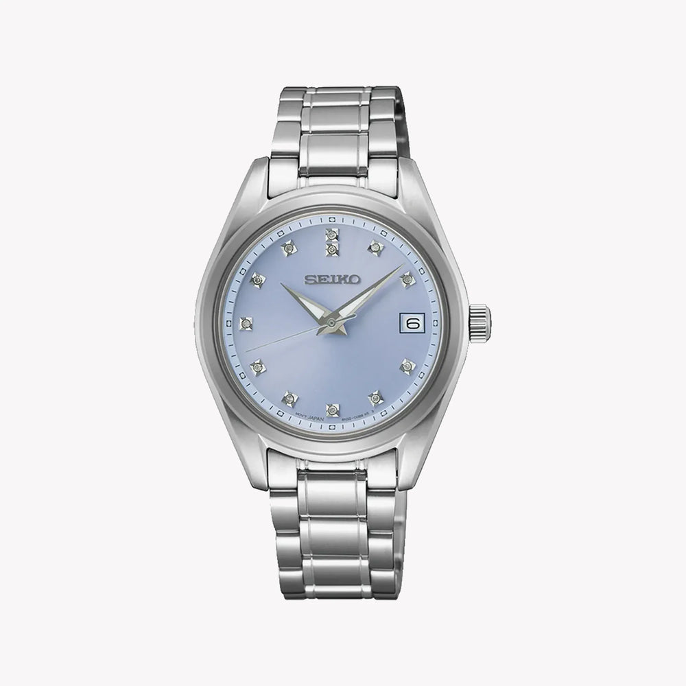 Seiko Women's Silver Watch, Blue Dial | Sur581p1 by i-watch