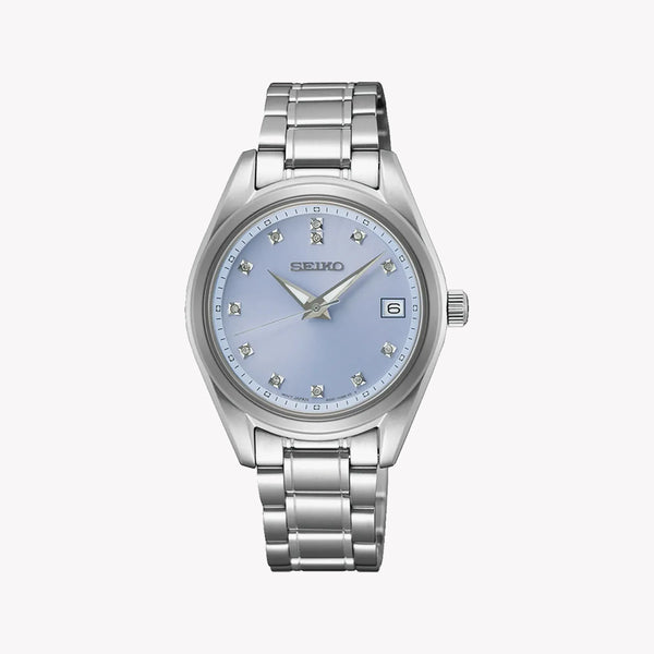Seiko Women's Silver Watch, Blue Dial | Sur581p1 by i-watch