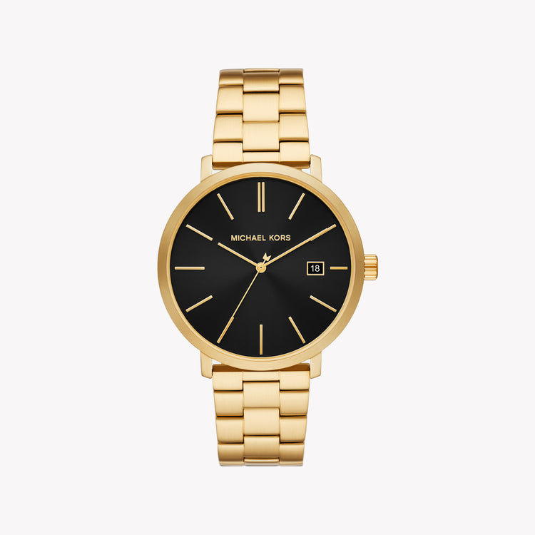 MICHAEL KORS MK9136 BOLD ELEGANCE MEN S GOLD STAINLESS STEEL TIMEPIECE WITH BLACK DIAL i Watch