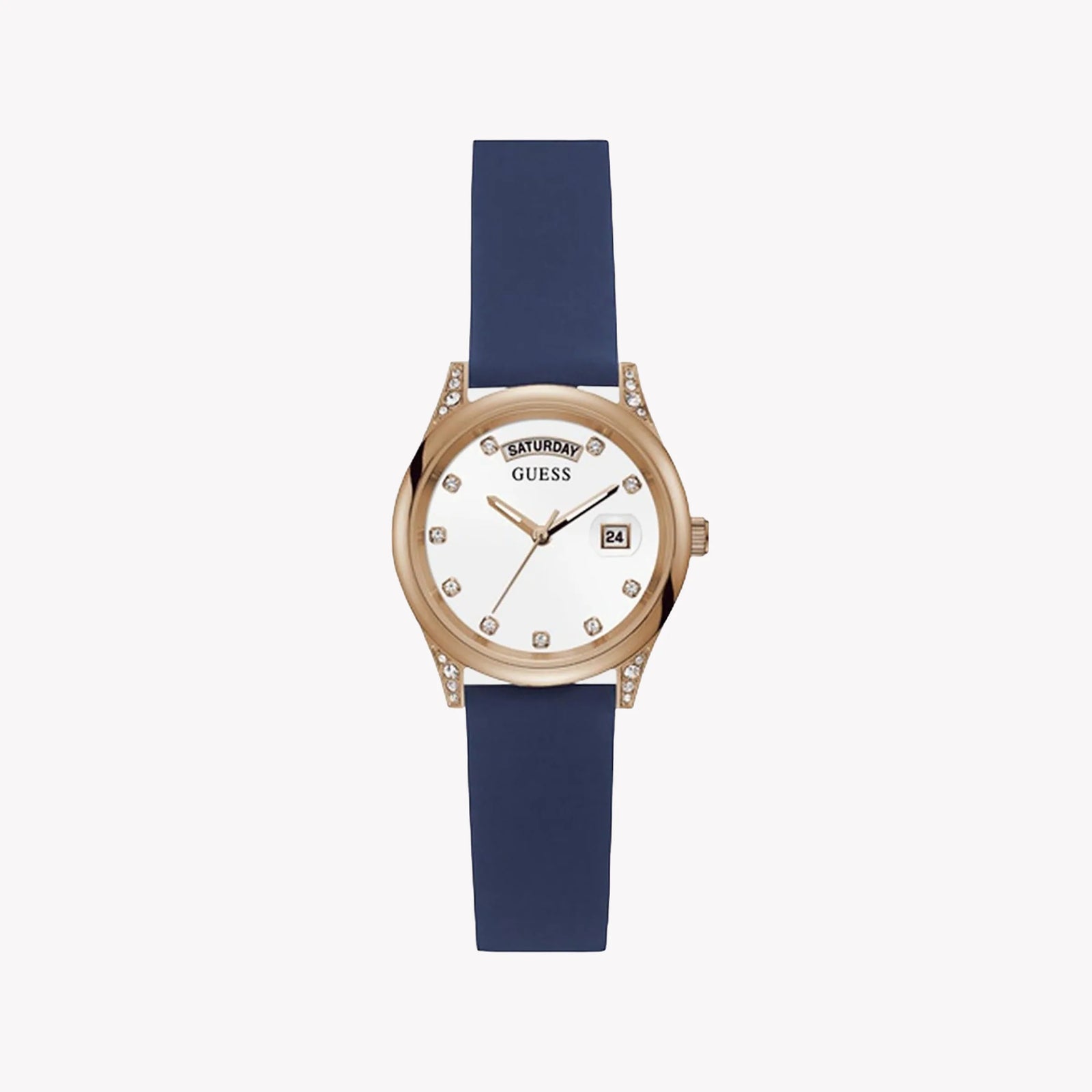 Guess Women's Rose Gold Watch, Blue Silicone Band | Gw0356l1 by i-watch