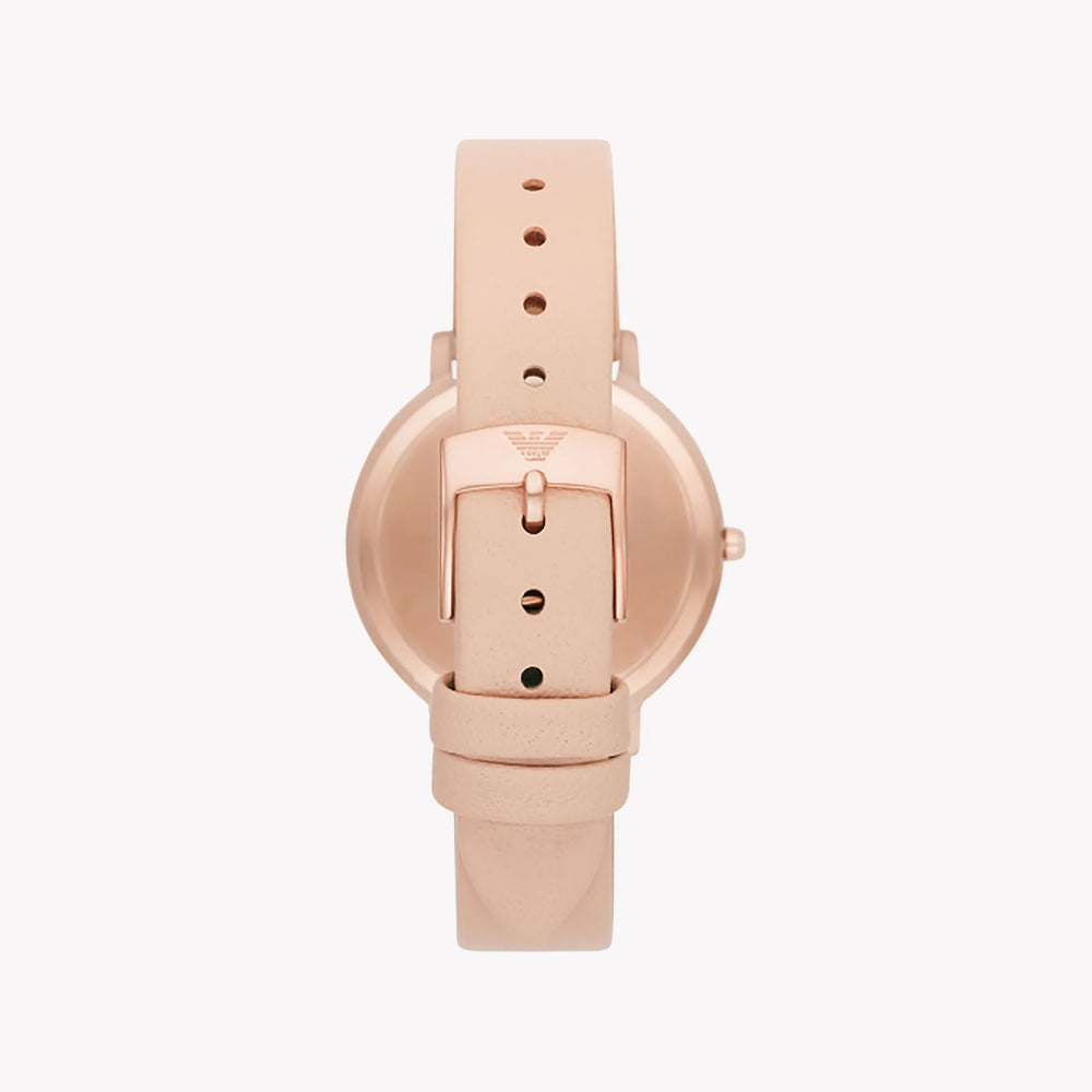 Emporio Armani Women's Rose Gold Watch, Silver Dial | Ar80058 by i-watch