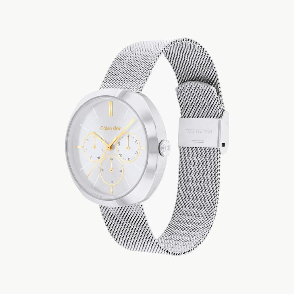 CK CALVIN KLEIN NEW COLLECTION - ELEGANT MODERN WOMEN'S WATCH WITH STAINLESS STEEL BAND & WHITE DIAL-i-Watch-2