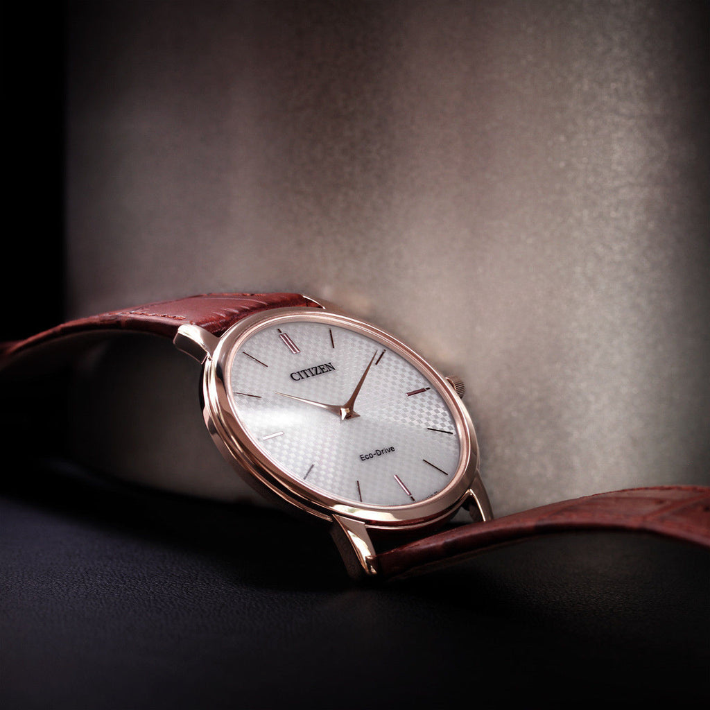 CITIZEN Eco-Drive AR1133-15A - BOLD SOPHISTICATION MEN'S WATCH in Rose Gold & Brown Leather-i-Watch-5