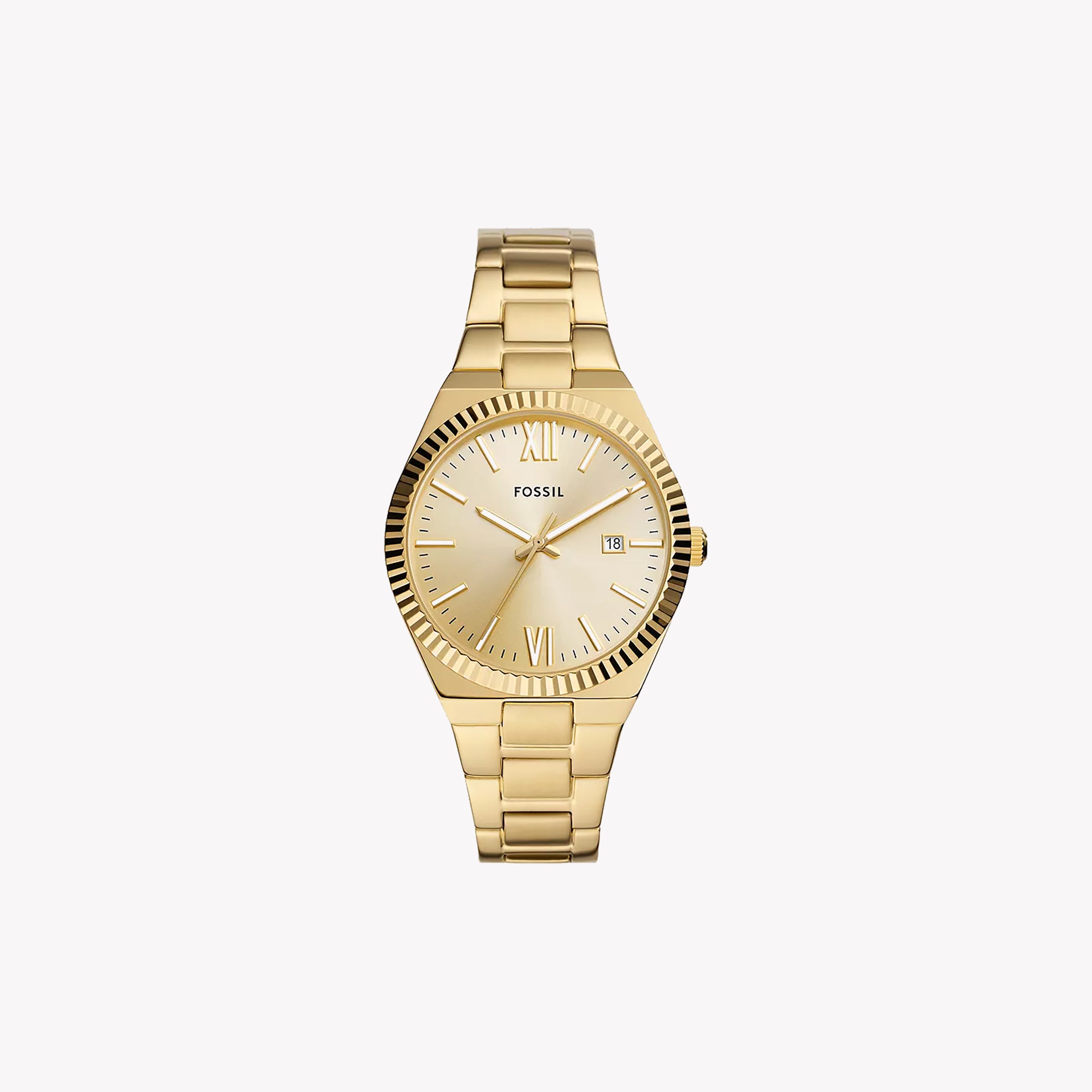 FOSSIL ES5299 - ELEGANT GOLD TIMEPIECE FOR MODERN WOMEN - SLEEK STAINLESS STEEL DESIGN