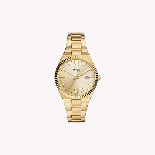 Scarlette Three-Hand Date Gold-Tone Stainless Steel Watch ES5299