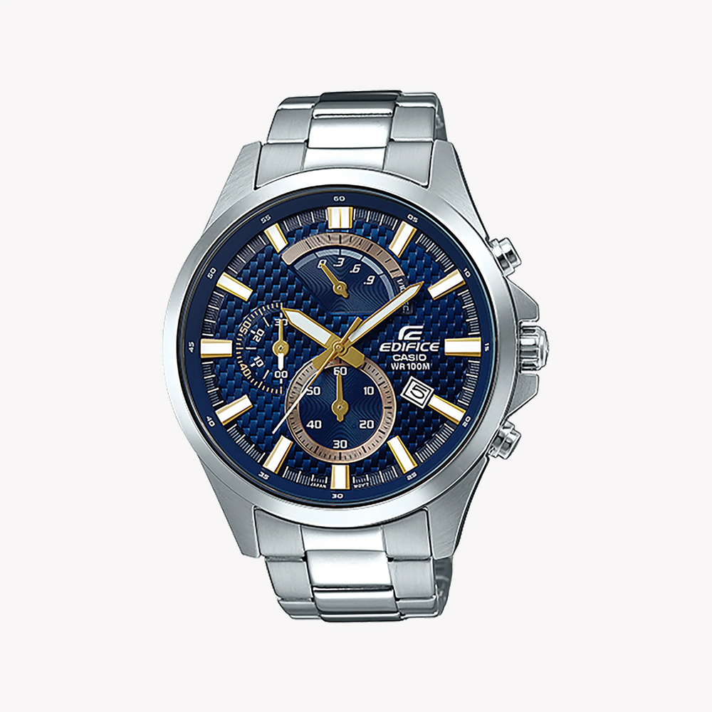 Casio Edifice Efv-530d-2avudf - Elegant Adventurer Men's Watch With Blue Dial & Stainless Steel Band by i-watch