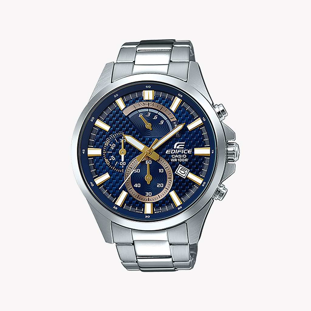 CASIO EDIFICE EFV-530D-2AVUDF - ELEGANT ADVENTURER MEN'S WATCH with Blue Dial & Stainless Steel Band