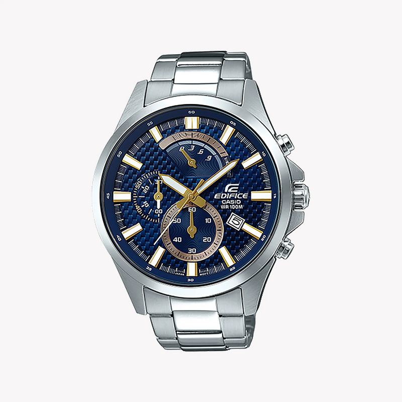 Casio Edifice Efv-530d-2avudf - Elegant Adventurer Men's Watch With Blue Dial & Stainless Steel Band by i-watch