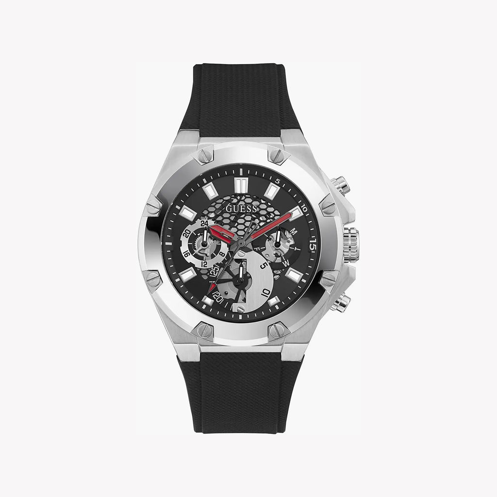 GUESS GW0334G1 VIBRANT VISION - DYNAMIC MEN'S WATCH WITH MULTICOLOR DIAL AND SILICONE BAND