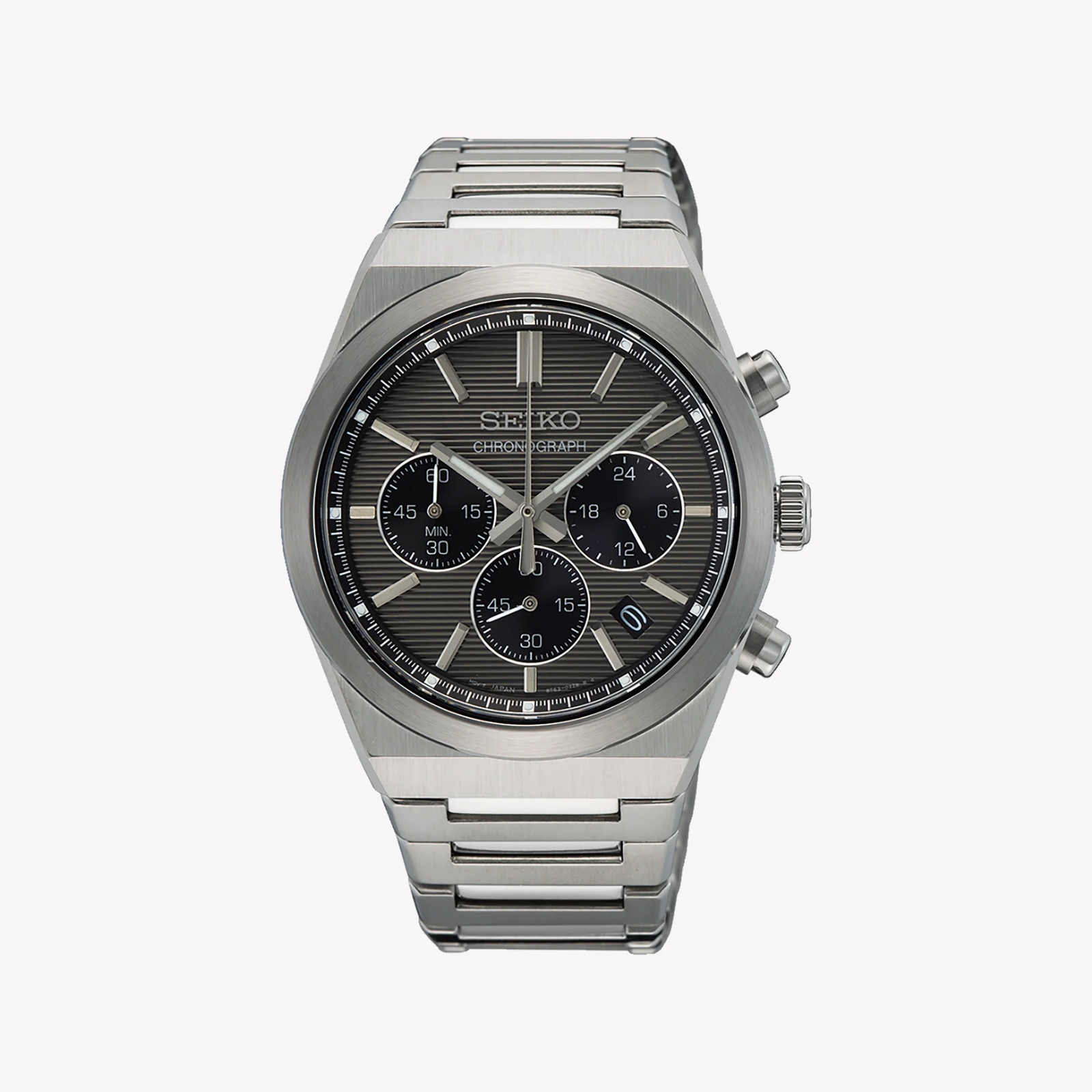 Seiko Men's Silver Stainless Steel, Black Dial | Ssb455p1 by i-watch