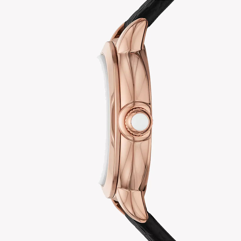 Emporio Armani Women's Rose Gold Watch, Black Leather | Ar11631 by i-watch