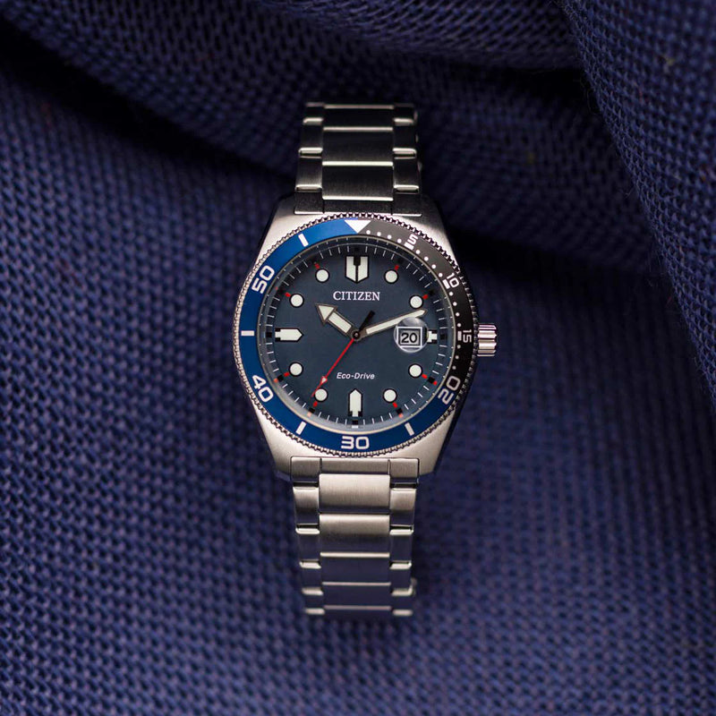 Citizen Aw1761-89l - Mens Stainless Steel Timepiece With Blue Dial & 10 Atm Water Resistance by i-watch