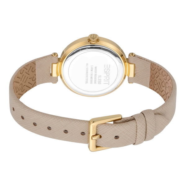 Esprit Women's Watch With Silver Stainless Steel Case And Beige Leather Band by i-watch