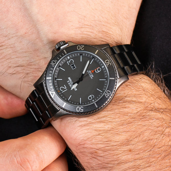 Timex Men's Black Stainless Steel Watch, Gray Dial | Tw4b10800 by i-watch