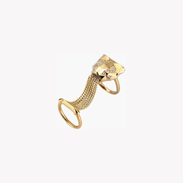 Just Cavalli Women's Gold Brass Ring, Gold Finish | Jcrg00420206