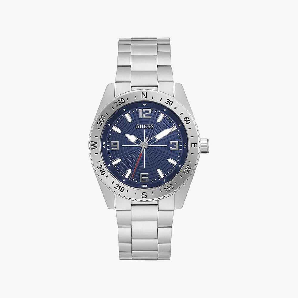 Guess Men's Silver Watch, Blue Dial | Gw0327g1 by i-watch