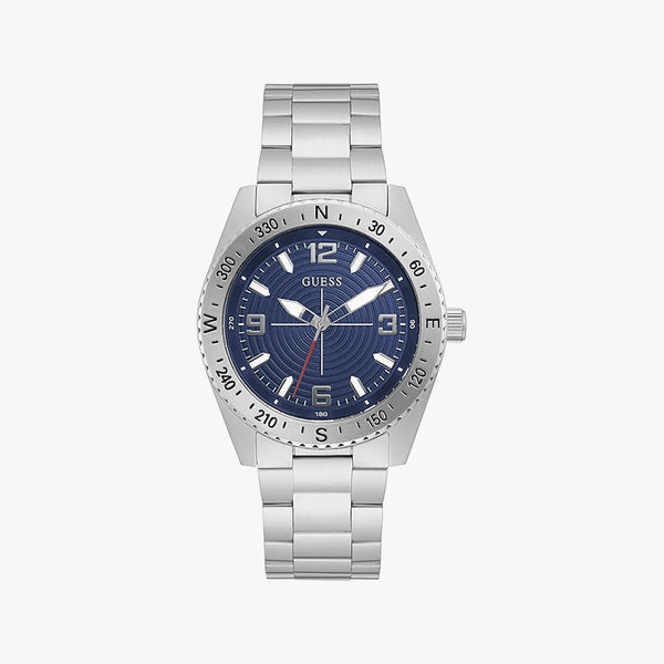 Guess Men's Silver Watch, Blue Dial | Gw0327g1 by i-watch