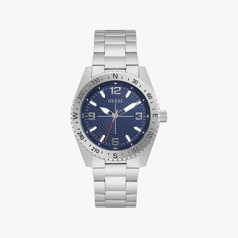 Guess Men's Silver Watch, Blue Dial | Gw0327g1 by i-watch