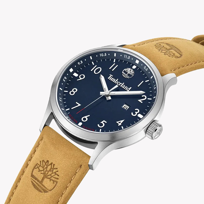 TIMBERLAND TDWGB0010103 - RUGGED ADVENTURER MEN'S WATCH with Brown Leather Band & Bold Blue Dial-i-Watch-3