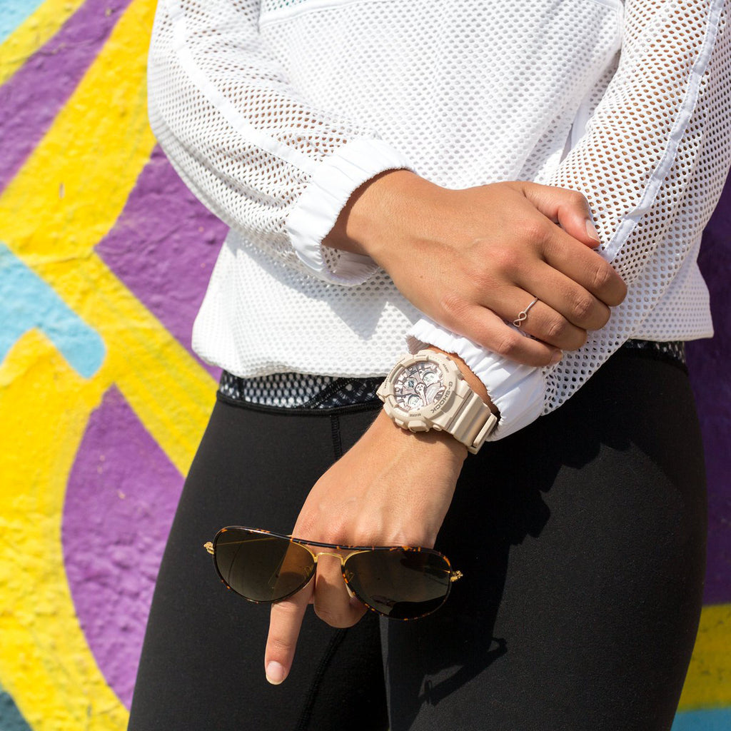 CASIO G-SHOCK GMA-S120MF-4ADR - SPORTY ELEGANCE UNISEX WATCH with chic beige resin band and digital dial-i-Watch-2