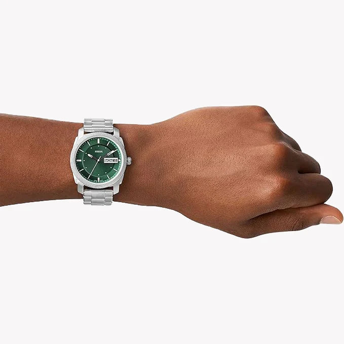 Fossil Men's Silver Stainless Steel, Green Dial | Fs5899 by i-watch
