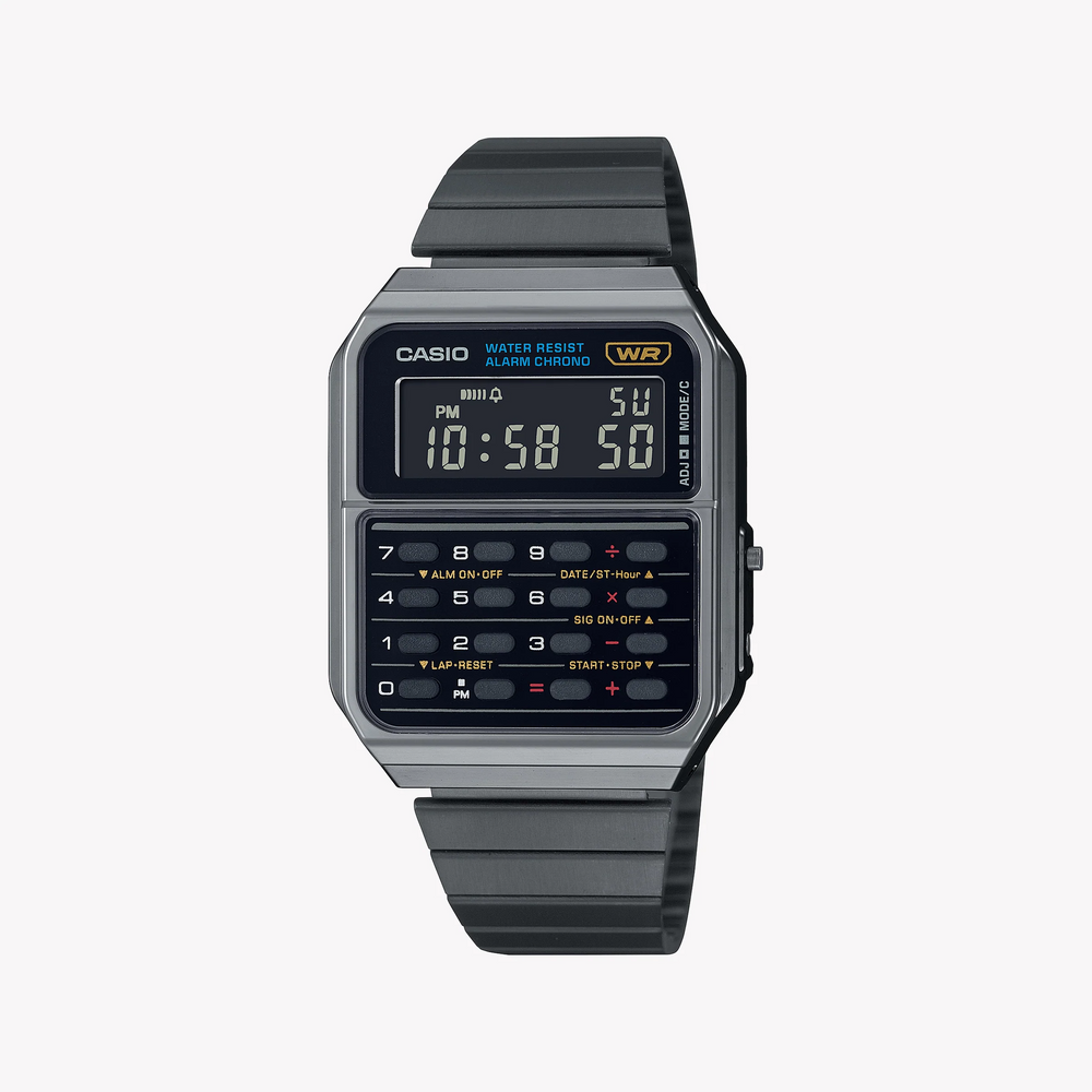 Casio Unisex Black Stainless Steel Watch, Digital Display | Ca-500wegg-1bef by i-watch