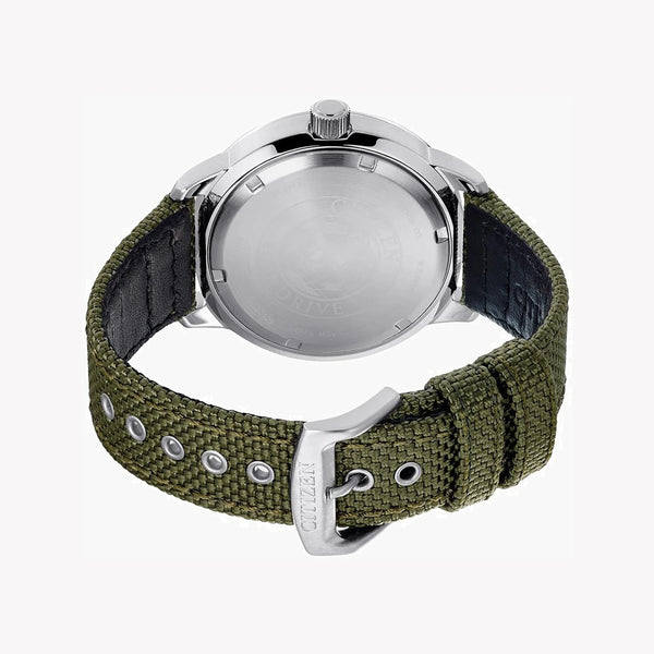 Citizen Bm7390-22x - Modern Eco-Drive Men's Watch With Silver Case & Green Nylon Band by i-watch
