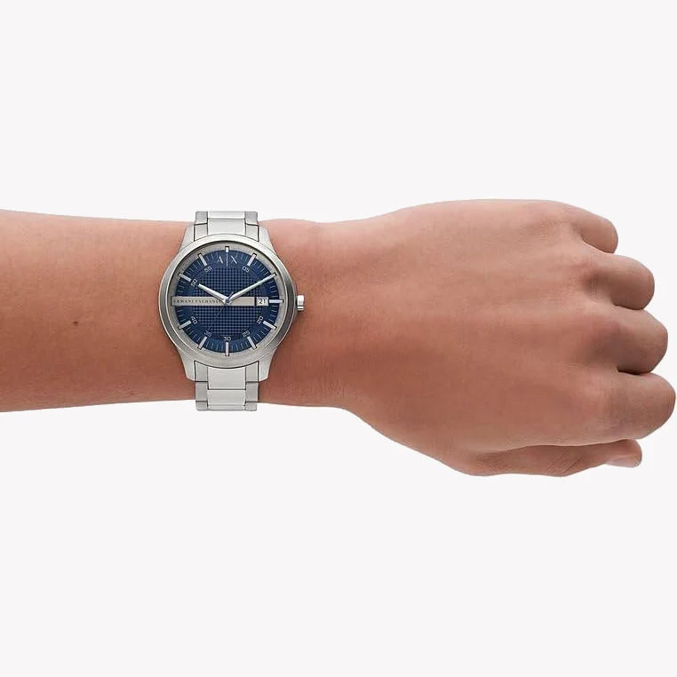 Armani Exchange Men's Silver Watch, Blue Dial | Ax2451 by i-watch