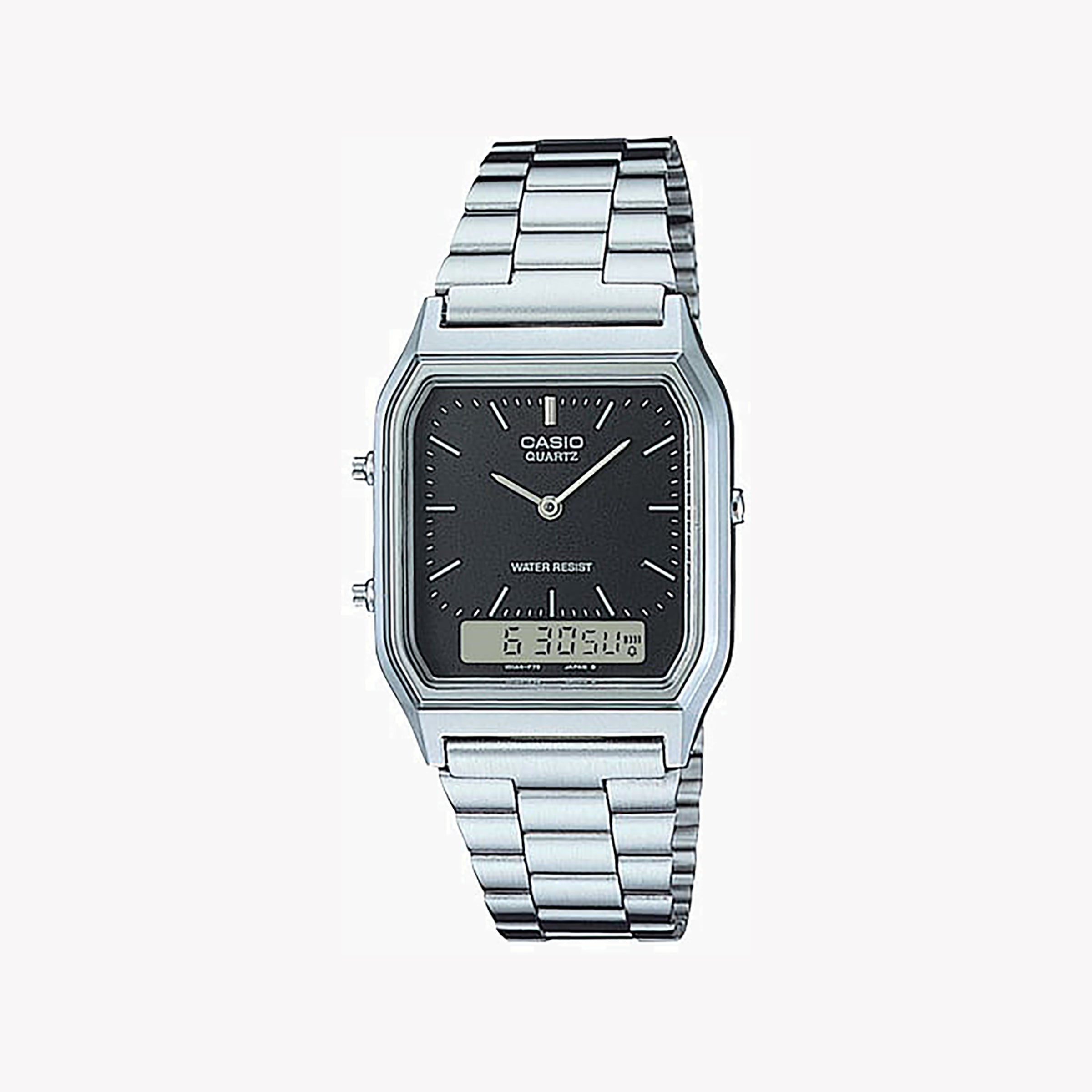 CASIO AQ-230A-1DMQ - BOLD PERFORMANCE TIMEPIECE - SLEEK SILVER STYLE, RELIABLE FUNCTIONALITY