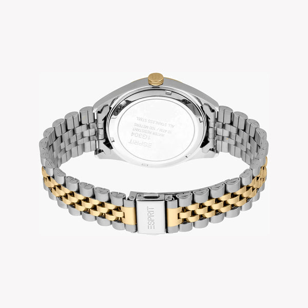 Esprit Men's Silver & Gold Stainless Steel Watch, Black Dial | Es1g250m0045 by i-watch