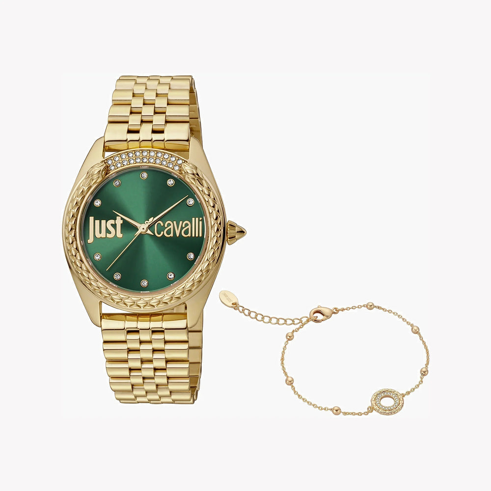 Just Cavalli Women's Gold Watch, Green Dial | Jc1l195m0075 by i-watch